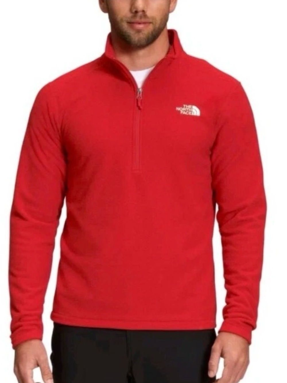 The North Face TKA 100 1/4 Zip Fleece Pullover Red Men’s Large L